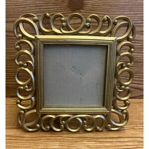 Drexel Heritage Gold Tone Swirl Edges Regency Picture Photo Frame Easel Back
